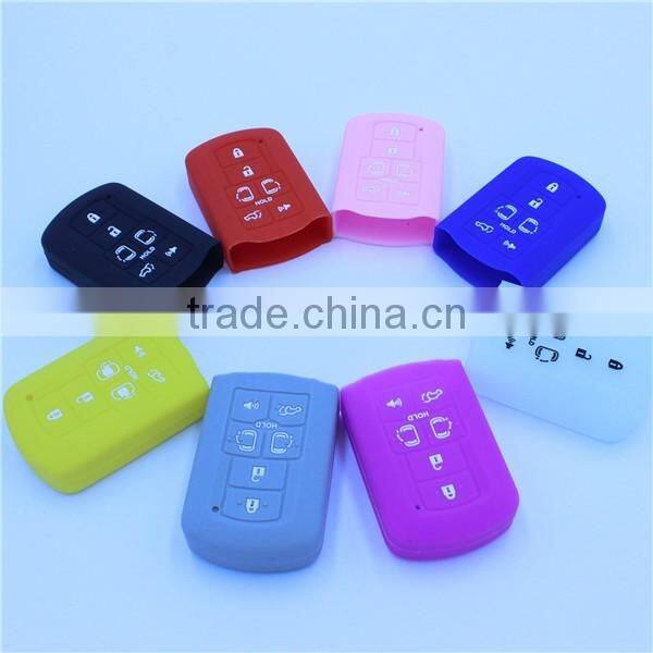 7 buttons silicone car key case, key jackets for toyota