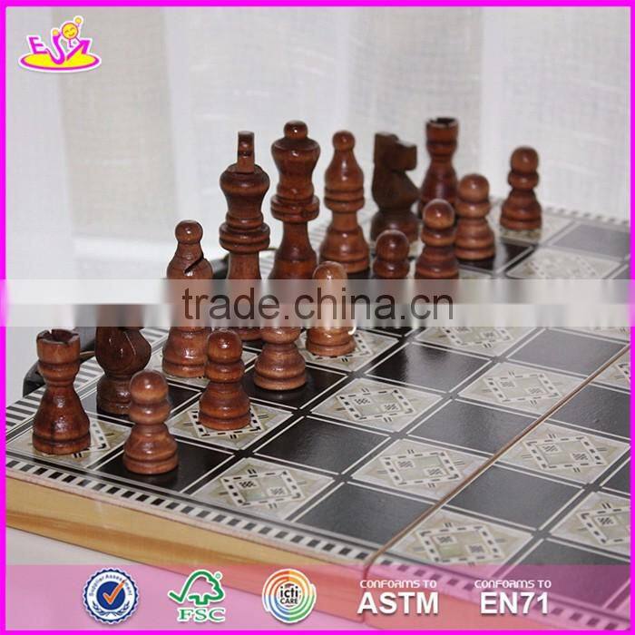 2017 New design educational classic wooden chess game for kids W11A056