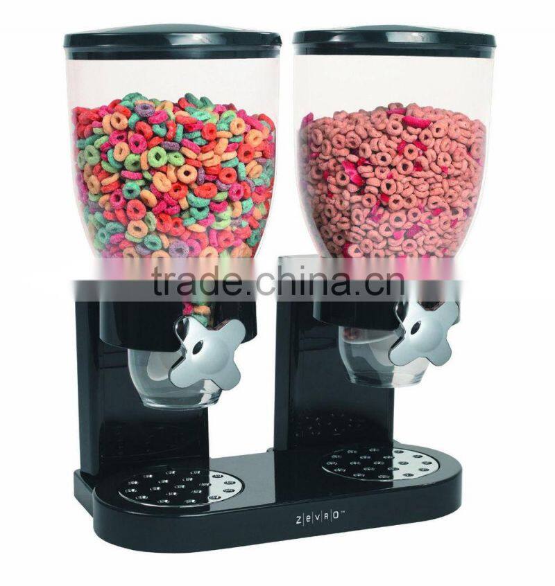 Double Dry Food Dispenser Kitchen Storage Container Cereal Snack