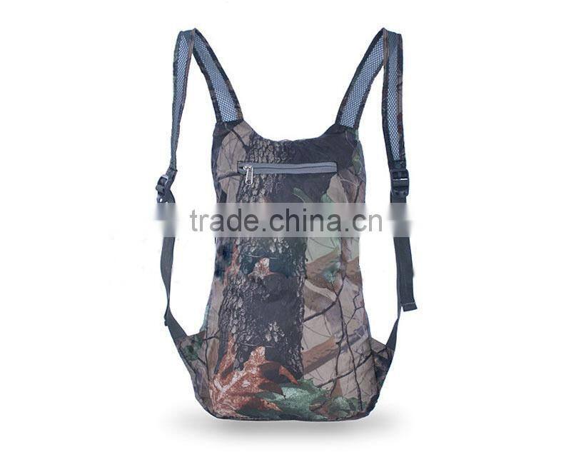 OEM tactical outdoor bionic real tree camo foldable travel backpack