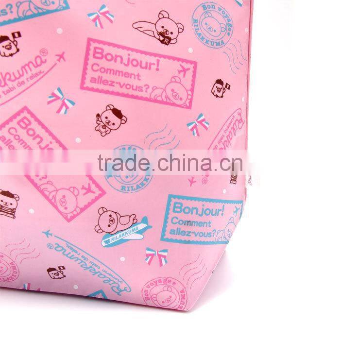 300D Polyester Dye Sublimation Full Color Printing Cute Bear Waterproof Shopping Tote Bag