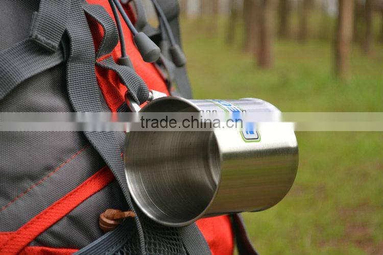 Stainless Steel Coffee Mug/Camp Cup/Carabiner Hook