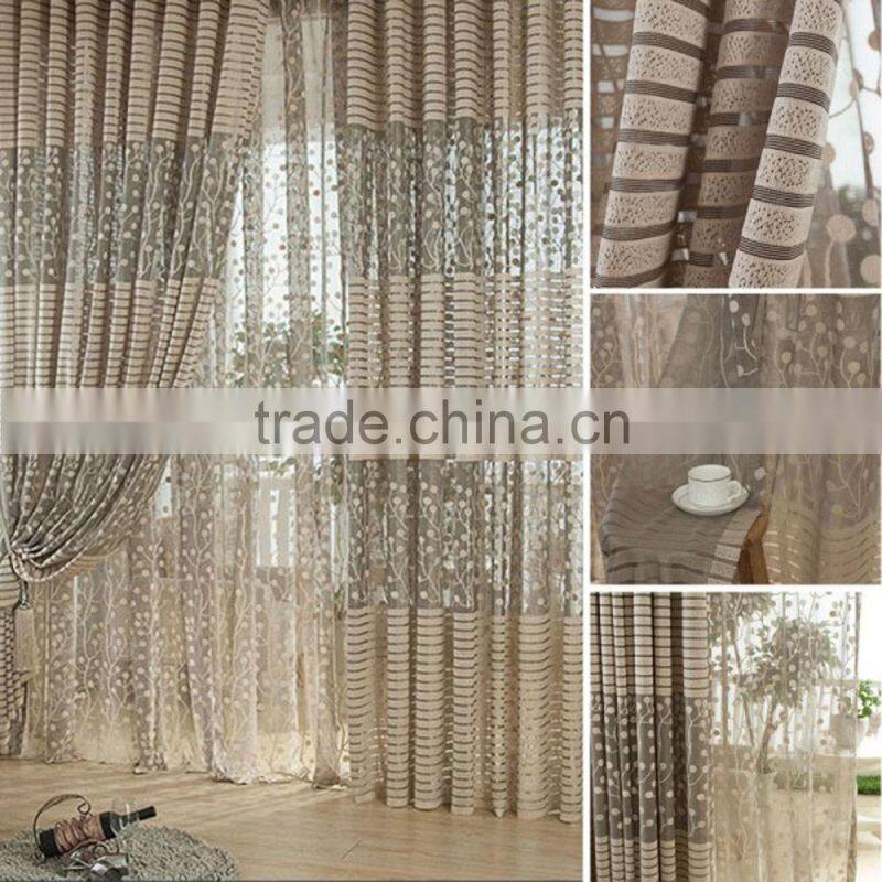 1 Pair Jacquard Flower Pattern Net Curtains for Window Elegant Curtains for Living Room the Sun-shading Curtain for Kitchen Deco