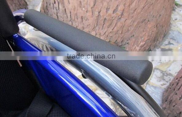 made in China alibaba China supplier TOPMEDI deluxe leisure wheelchairs with carbon fiber rear wheel