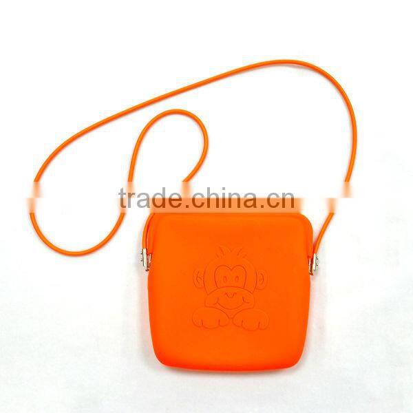silicone shoulder bag with monkey pattern