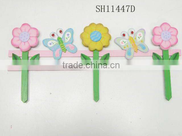 Spring butterfly in flower wooden garden yard stakes for decoration