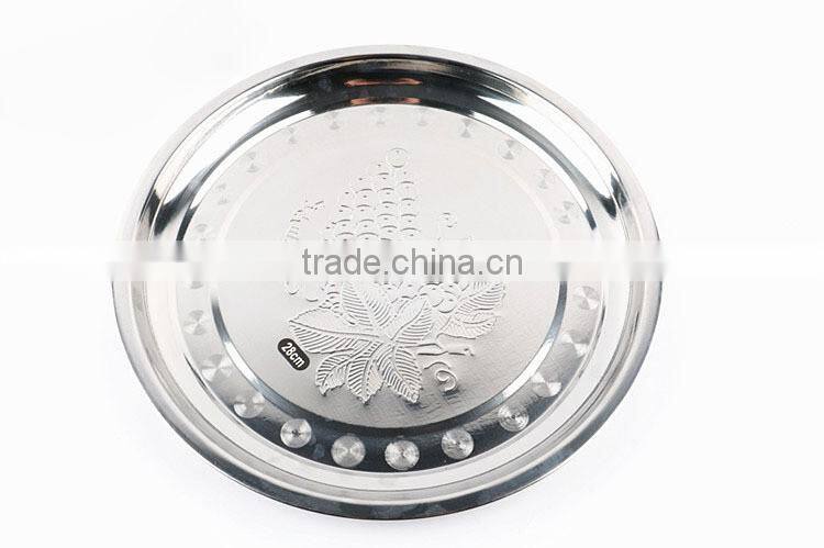 guangdong factory stainless steel round mess tray for wedding tray decoration