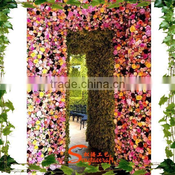 high Quality Artificial Wedding flower wall Plastic Flower Wall wedding Backdrop