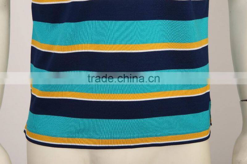 men fashion 100% cotton golf custom striped polo shirt