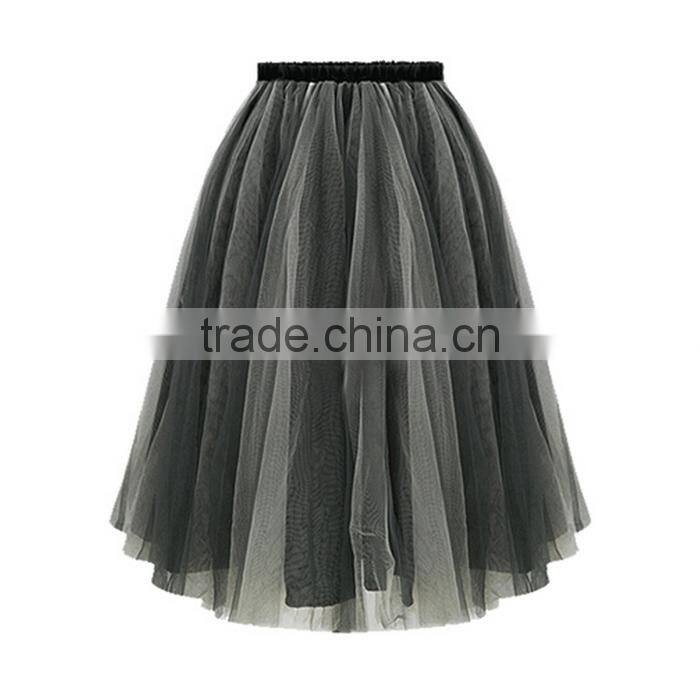 European style elegant organza long skirts for women