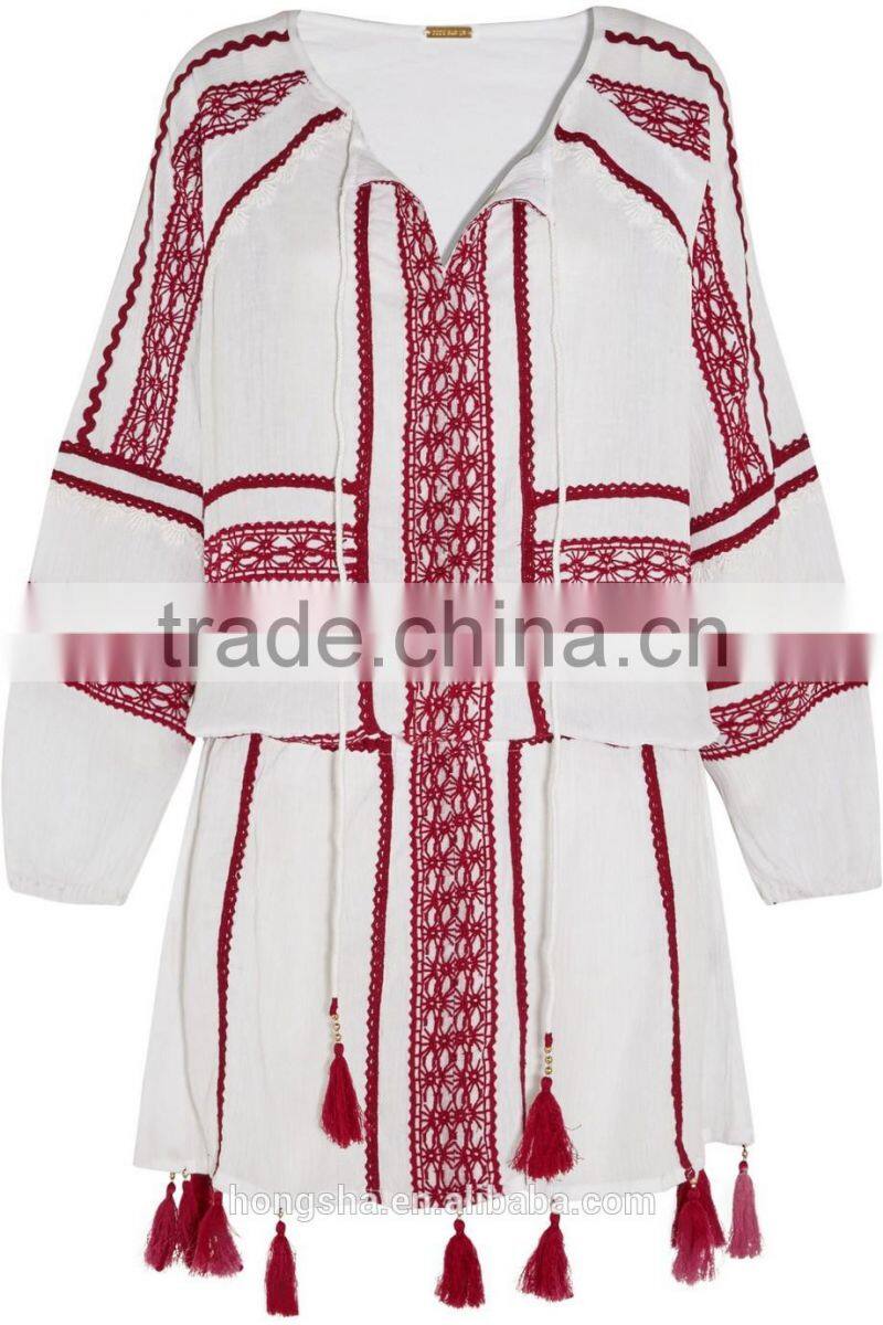 Latest Boho Embroidered Dress Hand Embroidery Design For Dress Girls Dress Names With Pictures HSD6857