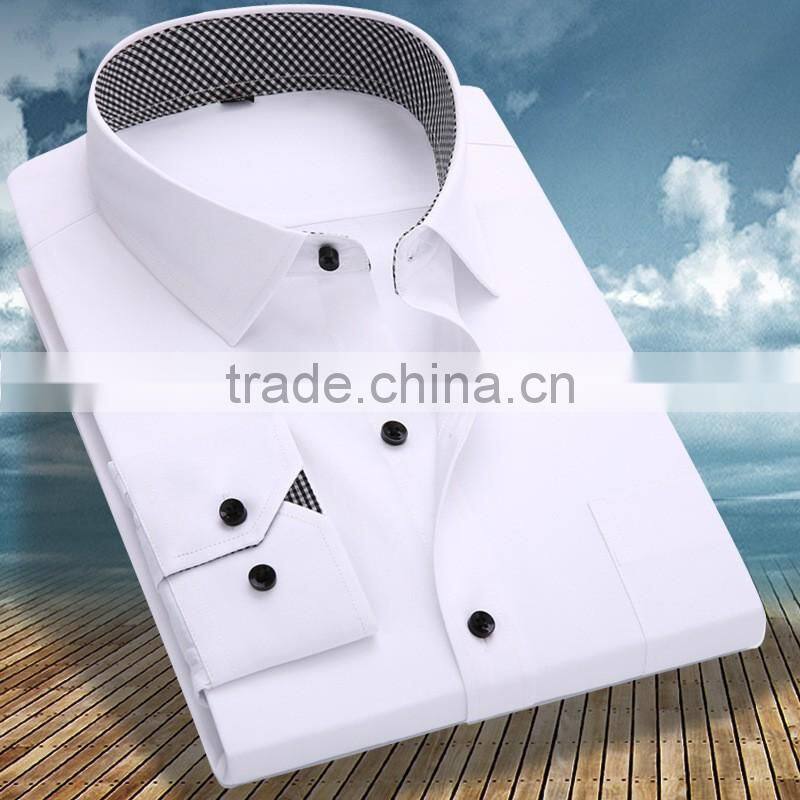 New Fashion Casual long sleeve fitted dress shirt for men