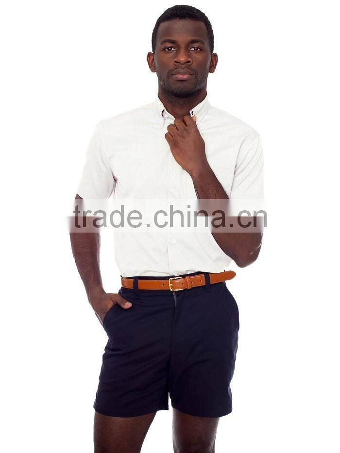Classic office work dress shirts white shirts bank shirts short sleeve 100% cotton shirts for men