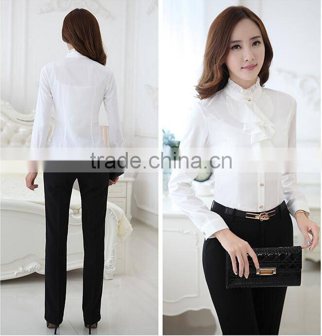 custom fashion cotton sarees lady blouses designs for hotel/bank women