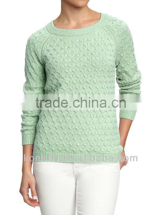Women's Honeycomb-Knit Crew Sweaters