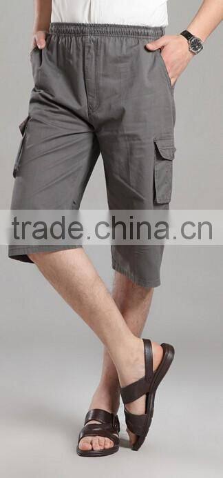 man shorts, MTM service, half leg length shorts, gray shorts