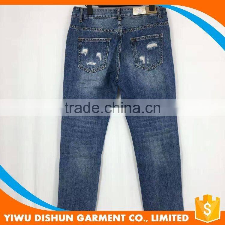 Women cotton brand ripped pants jeans