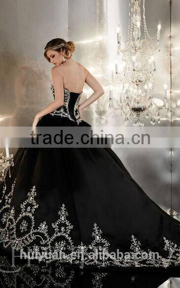 puffy white lace ball gown satin sleeveless black wedding dress