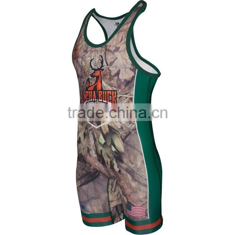 Hot sale cheap and cool custom sublimated wrestling singlets