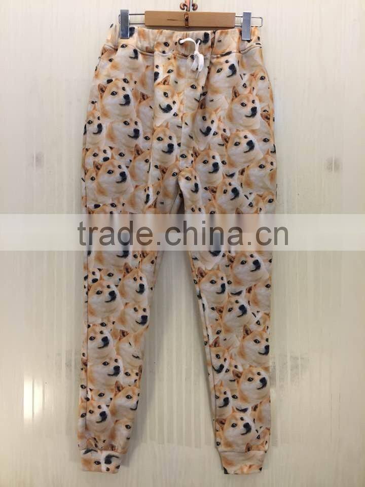 New arrival fashion design print dog latest wholesale printed men emoji jogger pants
