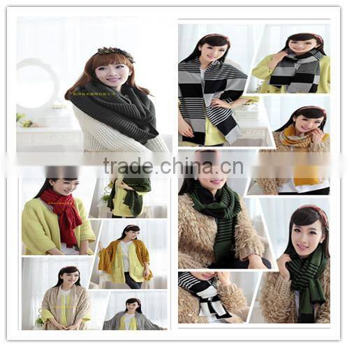 winter lady and women or men fashion pure color knit scarf winter muffler ladies scarf
