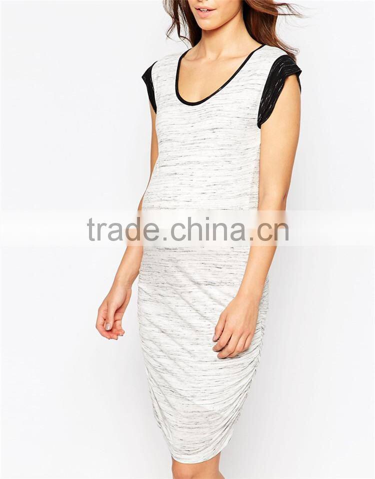 Cap Sleeve Jersey Bodycon Pregnant Daily Wear Dress Maternity Wear DR0012A
