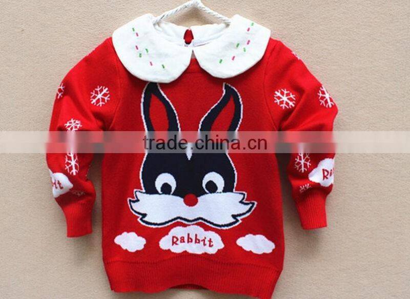 lovely rabbite knitting pattern pink red baby girls stylisg latest sweater