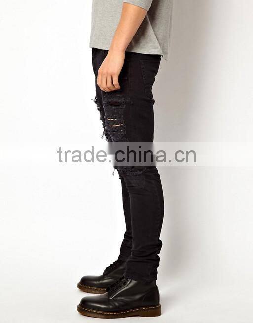 men jeans 2016 fashion jeans back pocket design skinny jeans