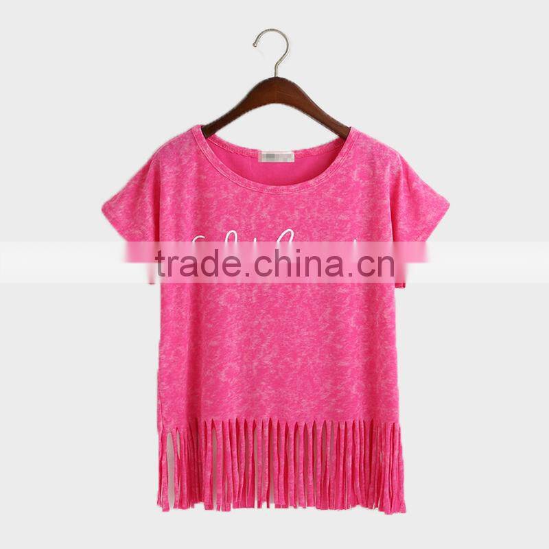 2015 Women Clothes Ladies Fashion T-shirt 100%Cotton