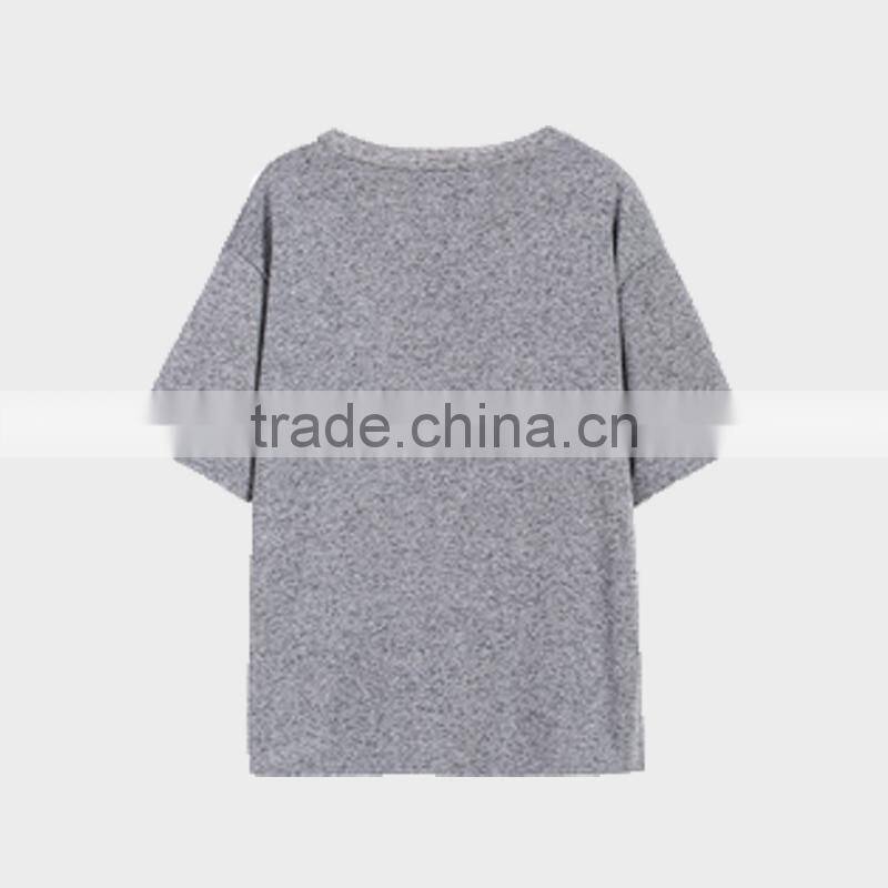 Donguan women t-shirt 100%cotton geometric print short sleeve round neck ladies t-shirt