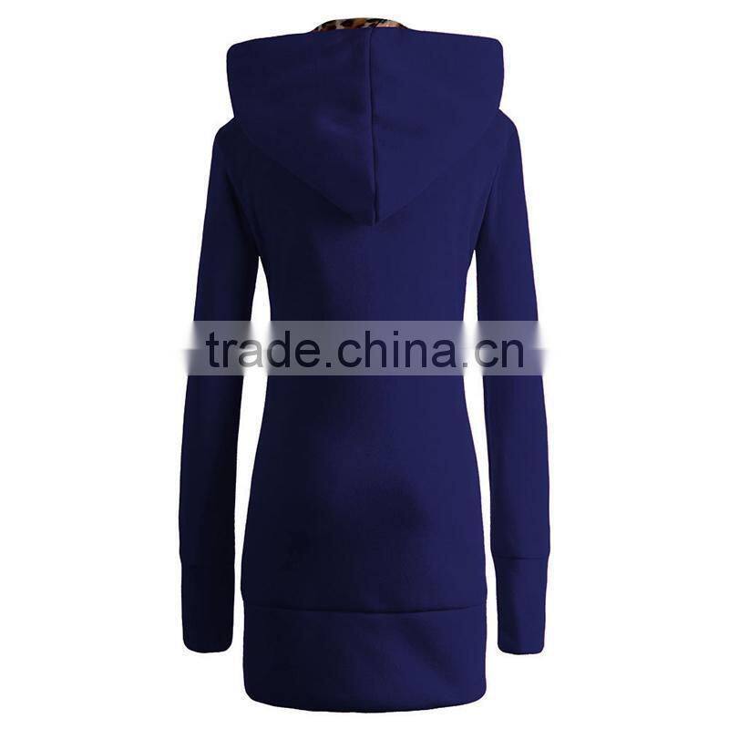 hot sale custom made latest womens brushed long warm thick winter fleece hoodies