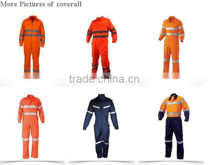 Mechanic adults breathable cotton coverall with reflective tape