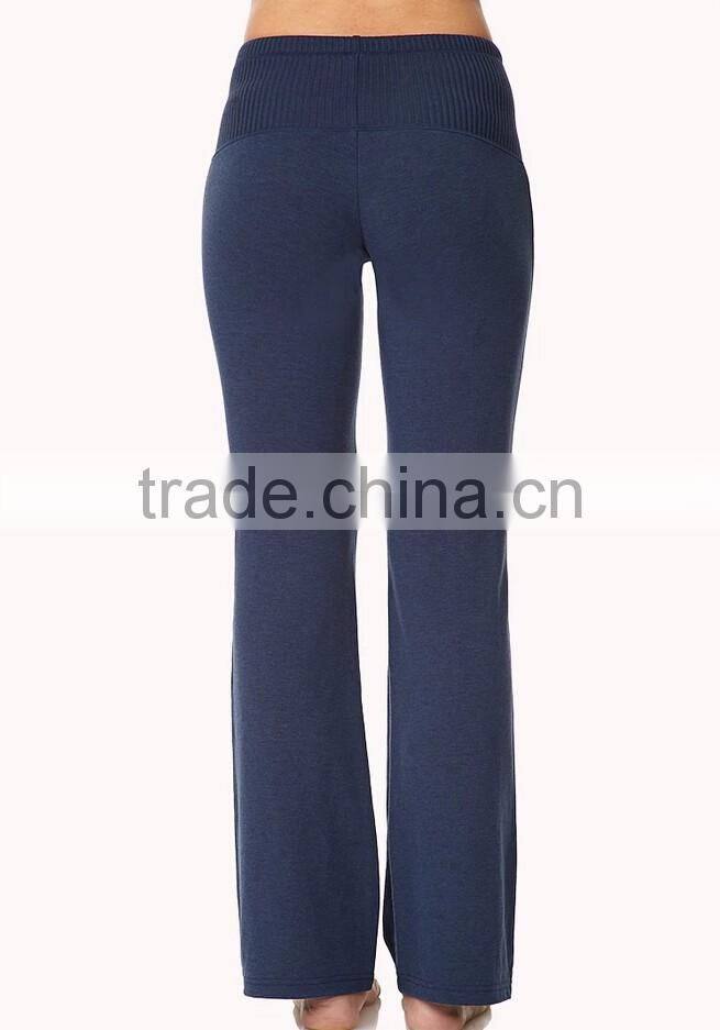 2016 Hot selling elastic waist relaxed fit lady pants sports wear yoga pants
