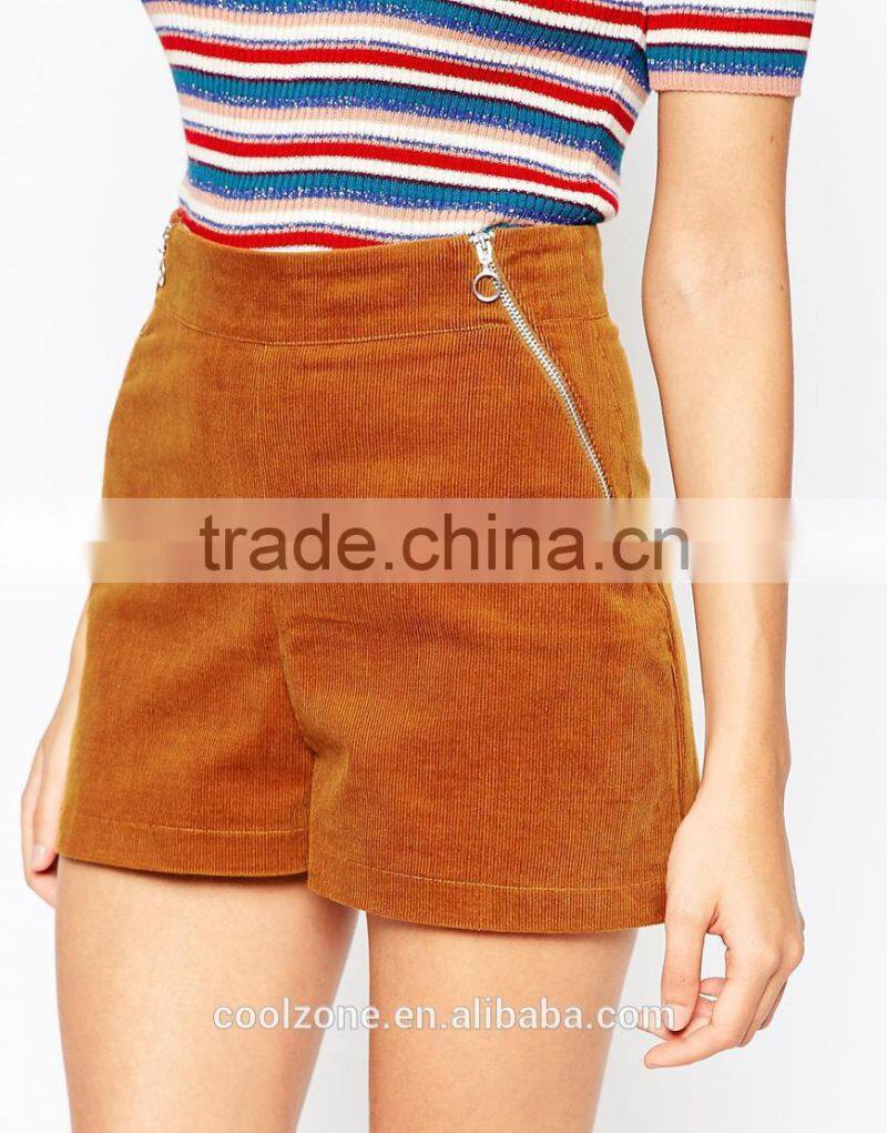 New arrival fashion zipper running shorts women shorts pants