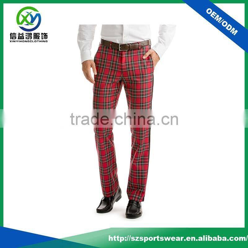 Popular design high quality custom red squares sublimation printing breathable golf pants for men