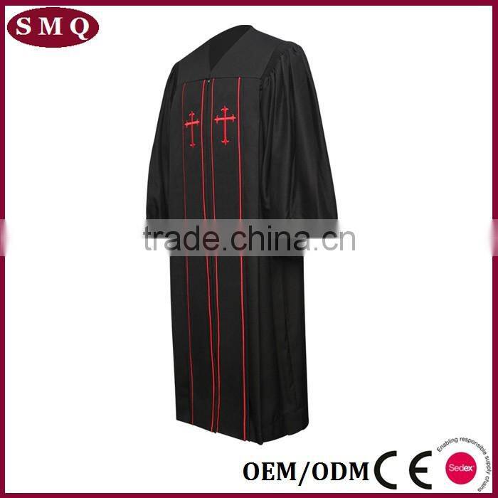 Preist clergy Embroidered Black pulpit robe
