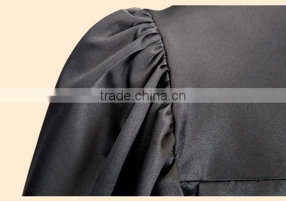 black graduation gown/robe for high school/university/Master/Doctor