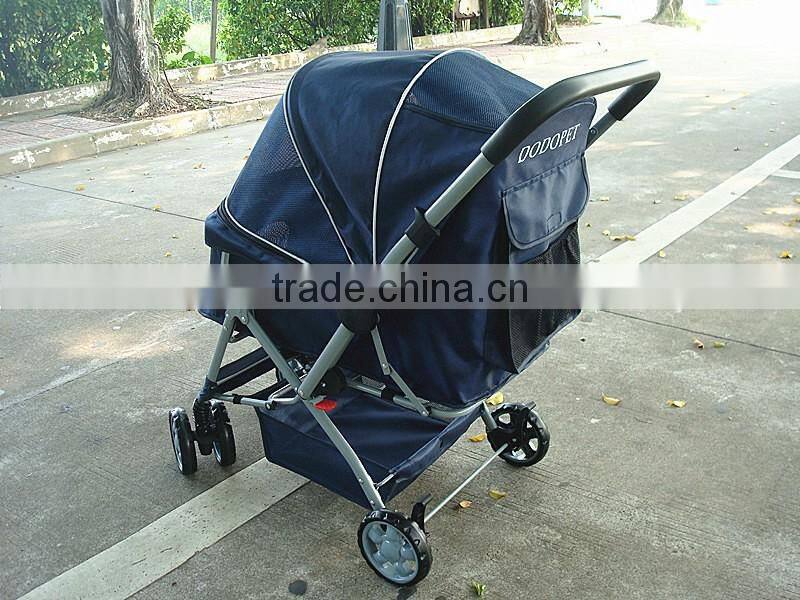 Factory direct shock absorbers two-way aluminum pet pet trolley four-wheel folding washable dog carts spot