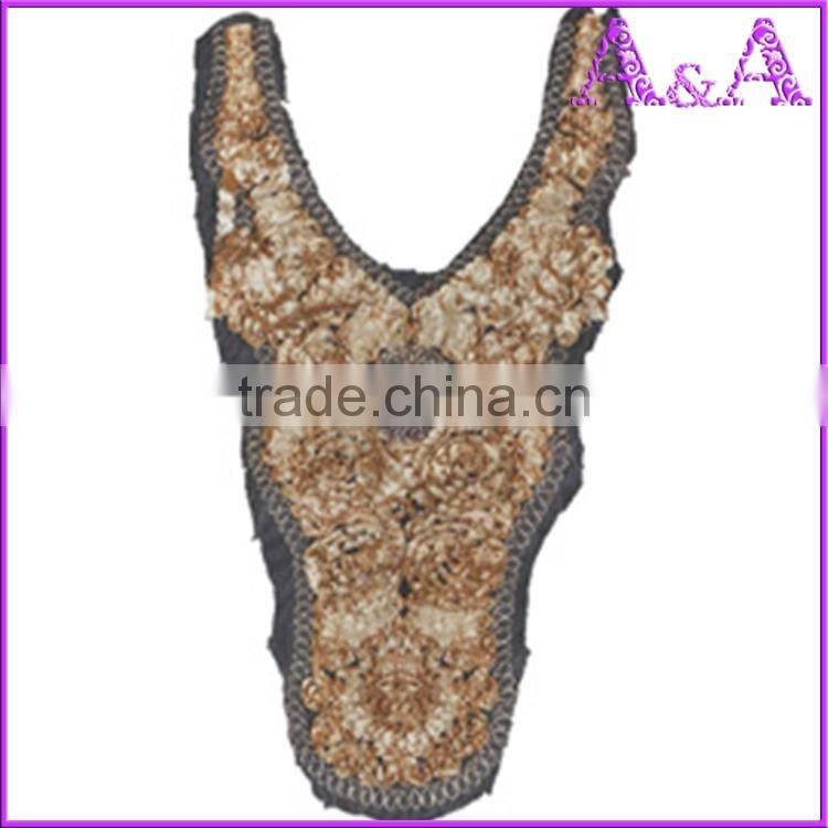 Rice white small wave water soluble lace trim embroidered crochet lace collar