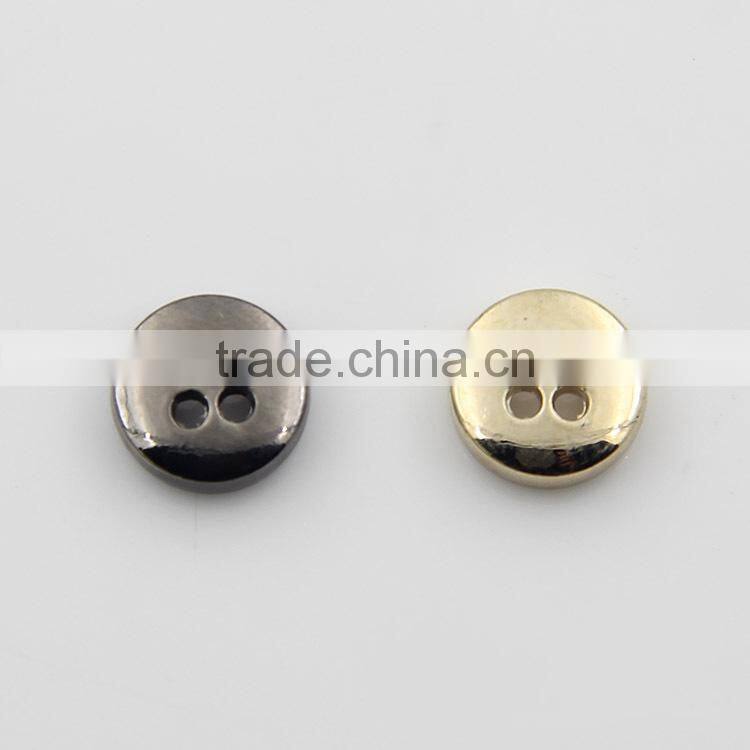 Gold Black 10mm 4-Holes Round Custom Metal Shirt Buttons For Garment