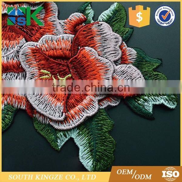 Venise Decor Accessory Sew on 3D Peony Embroidery Applique Motif Patches