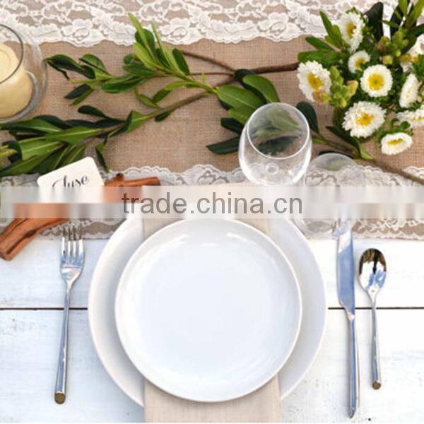 Lace and Burlap table runner,Laser cut felt table runner,Table Runner for wedding decoration