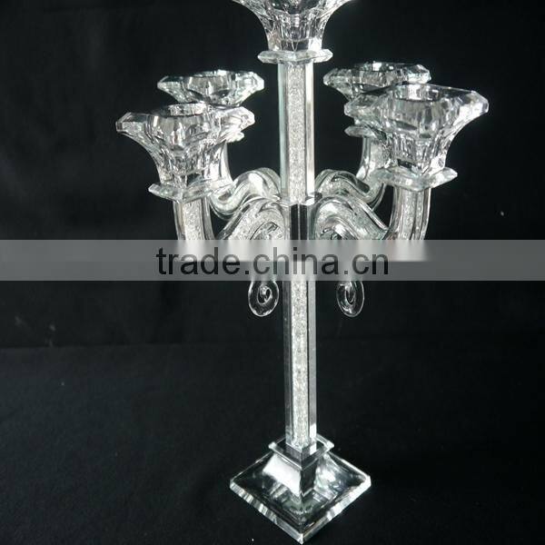 Handmade Modern 5 Head Crystal Candle Holders For Christams Holidays Home Decorative