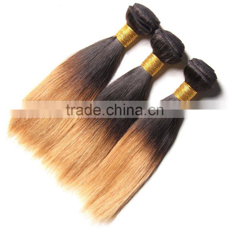 Top Quality unprocessed Virgin Human Hair Bundles 1b/27 Ombre Chinese Straight Hair