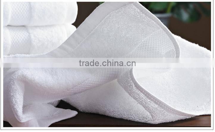 100% cotton full white satin towel for luxury hotel