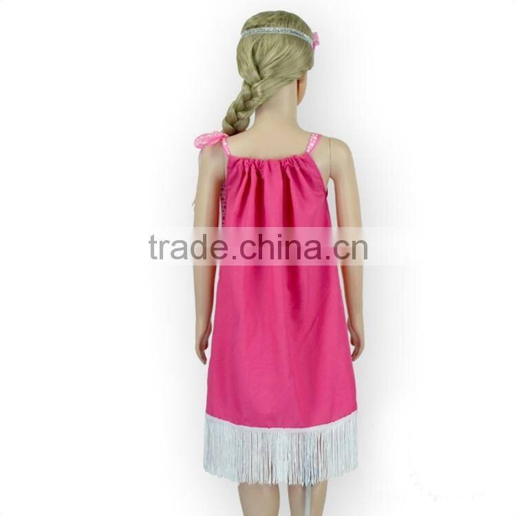 Valentine's day fringe hem baby pillow case dress with silver metallic pocket M5051212