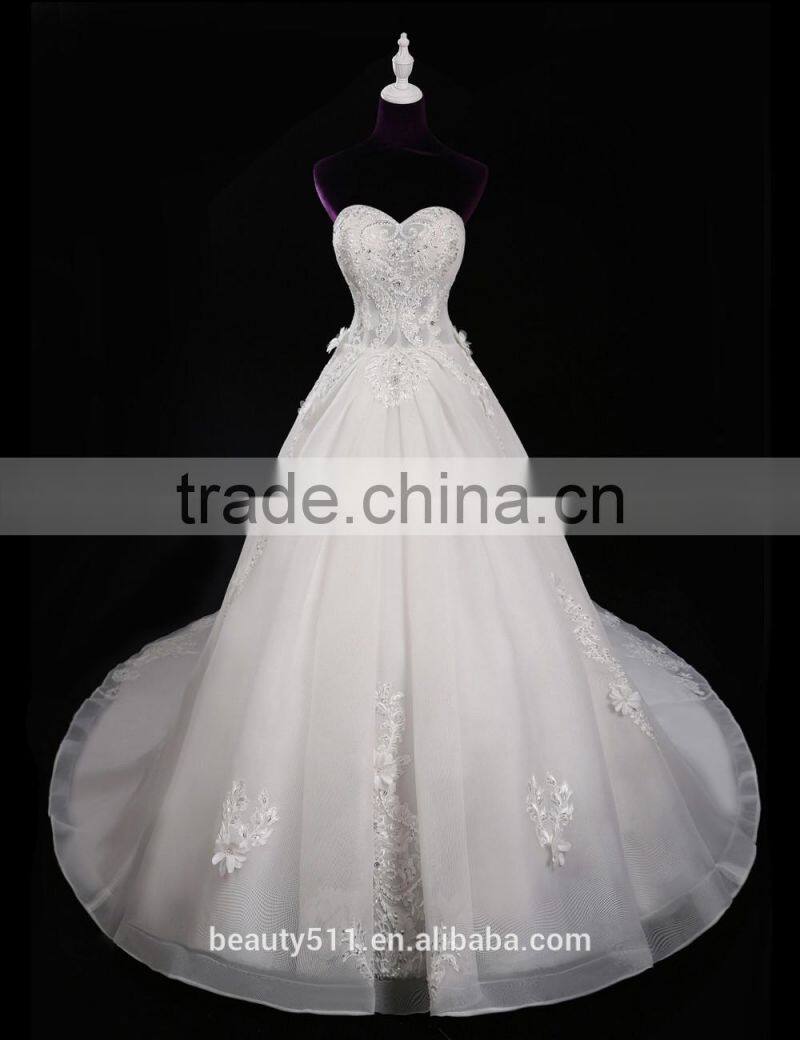 Strapless lace mermaid color wedding dress bridal for bride sleeveless sexy bridal dress F13201