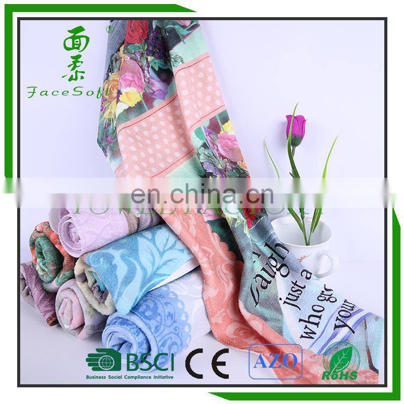 Heat transfer Printed microfiber tea towel polyester tea towel with personalized printing for kitchen cleaning