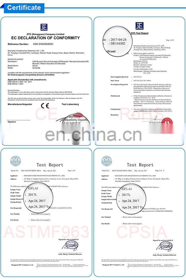 2017 Customised Logo Promotion Lighting Remote Control DMX 512 Led Bracelet