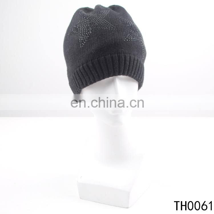 TOROS classic women hat 30%wool 70%acrylic warm winter cheap beanie hats with stone